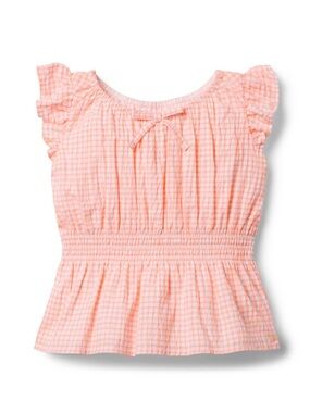Janie and Jack Gingham Smocked Peplum Top